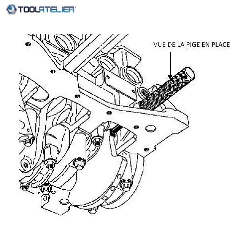 Piges TOOLATELIER pour le calage de distribution des moteurs 1.5 et 1.9 DCi  pour Renault et Dacia MOT1489 MOT1054 MOT861 MOT863 - TA00037 